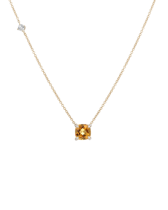 Citrine With Diamonds Pendant