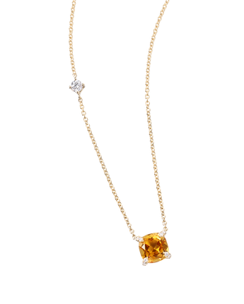 Citrine With Diamonds Pendant