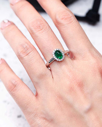 Zambia Oval Cut Emerald Ring