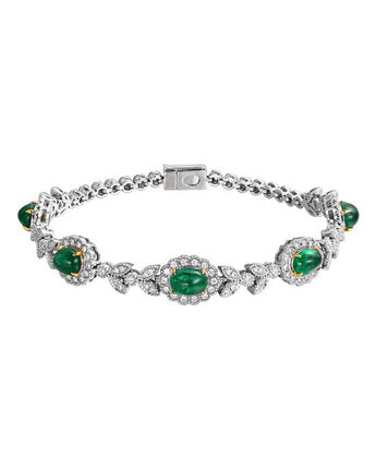 Natural Oval Emerald  Bracelet