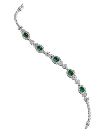 Natural Oval Emerald  Bracelet