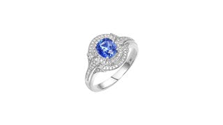 Oval Blue Sapphire Ring With Diamond