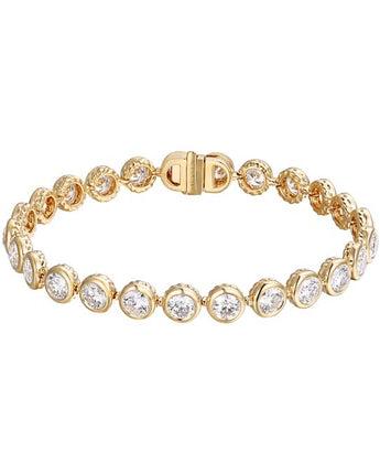 8.25 carat Round Lab Diamond Bezel Set Tennis Bracelet