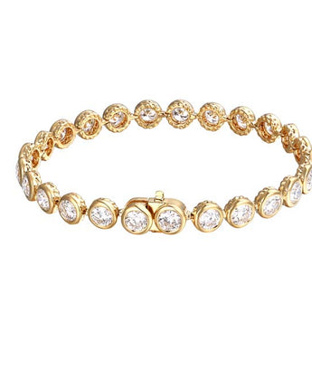 8.25 carat Round Lab Diamond Bezel Set Tennis Bracelet