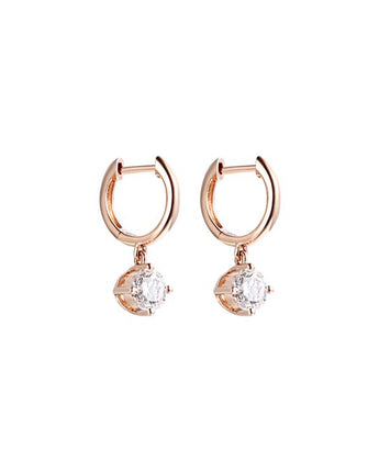 Round Lab Diamond Drop Hoops