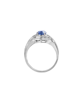 Oval Blue Sapphire Ring With Diamond