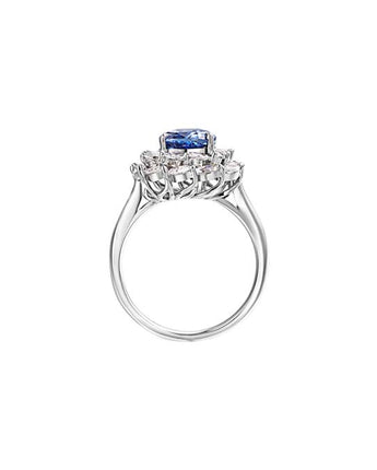 Natural Blue Sapphire Ring With Diamond