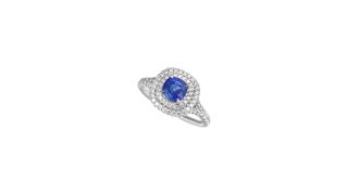 Natural Blue Sapphire Ring With Diamond