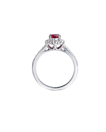 Myanmar Ruby Ring With Diamonds