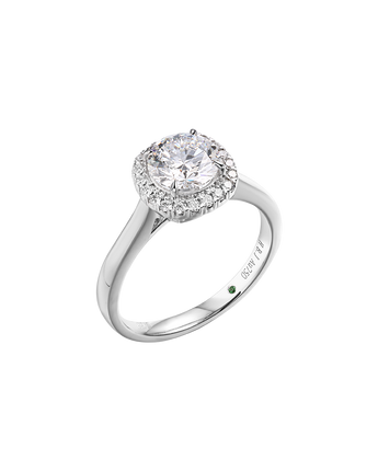 1.25 carat Round Lab Diamond Halo Engagement Ring