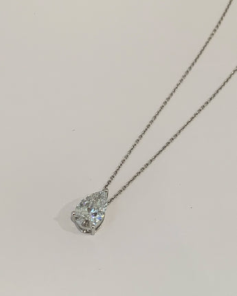 1.5 carat Pear Diamond Solitaire Pendant