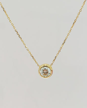 1.02 carat Round Cut Lab Diamond Bezel set Pendant