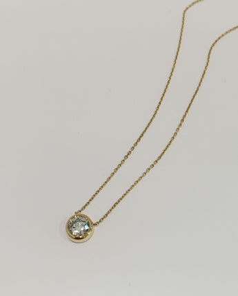 1.02 carat Round Cut Lab Diamond Bezel set Pendant