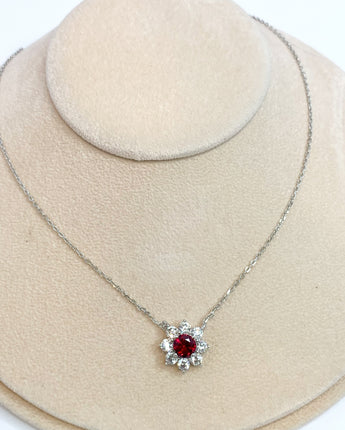 1 carat Round Lab Grow Ruby pendant