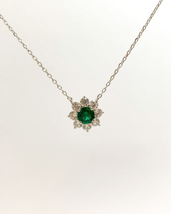 1 carat Round Lab Grow Emerald  pendant