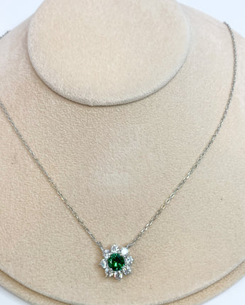 1 carat Round Lab Grow Emerald  pendant