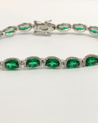 7 Carat Lab Grow Oval Emerald Bracelet