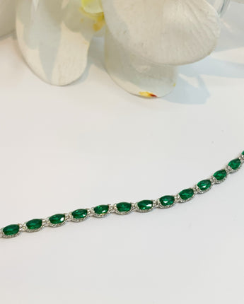 7 Carat Lab Grow Oval Emerald Bracelet